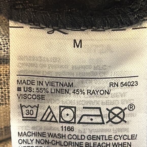 NWT Old Navy Linen Blend Patterned Pull on Pants M Pockets - Picture 7 of 9